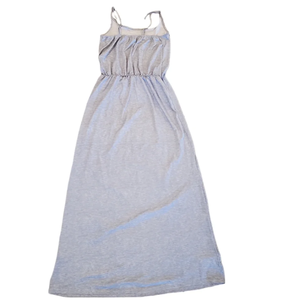 Bebe Silver Gray Maxi Bling Logo Sundress Size Small‎